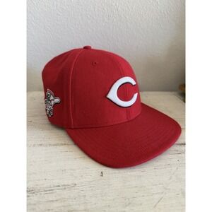 Cincinnati Reds Hat Red Wool New Era 59 Fifty Diamond Collection One‎ Size
